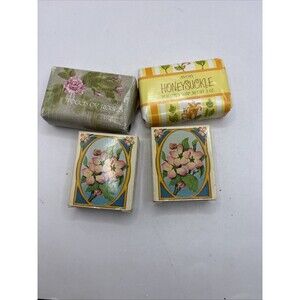 Set Of 4 Vintage Avon Soaps Honeysuckle, Touch Of Roses,Apple Blossom